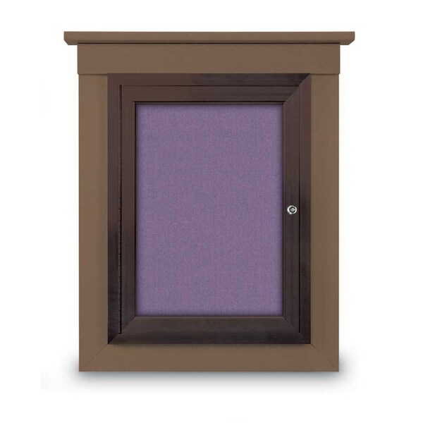 72"x36" 3-Door Enclosed Letterboard, Blue Vinyl/Lt Oak